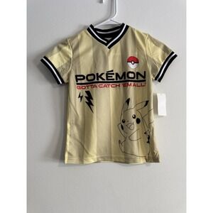 Pokemon Hybrid Pikachu Shirt Size Boys XS Yellow 25 Gotta Catch All Soccer NWT